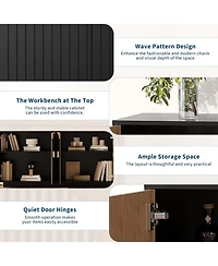 "Gaomon Modern Farmhouse Sideboard Buffet Cabinet with Fluted Doors – Versatile Storage for Dining Room, Coffee Bar, Kitchen & Wine Bar