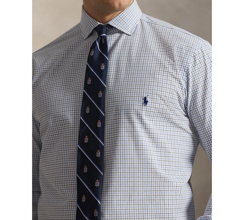 Polo Ralph Lauren Men's Big & Tall Plaid Stretch Poplin Collared Shirt