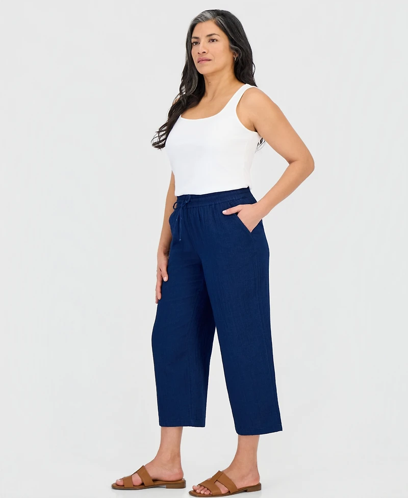 Style & Co Petite Cropped Drawstring Pants, Macy's Exclusive