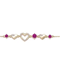 GiGiGirl Dazzling Cubic Zirconia Hearts Bracelet 14K Gold Plated
