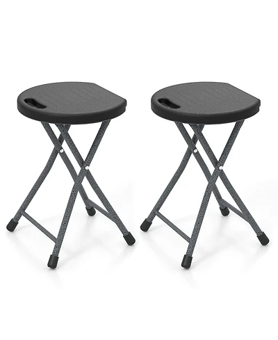 Mecale Adult Folding Stool with Built-In Carry Handle, Portable Compact Seat