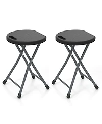 Mecale Adult Folding Stool with Built-In Carry Handle, Portable Compact Seat