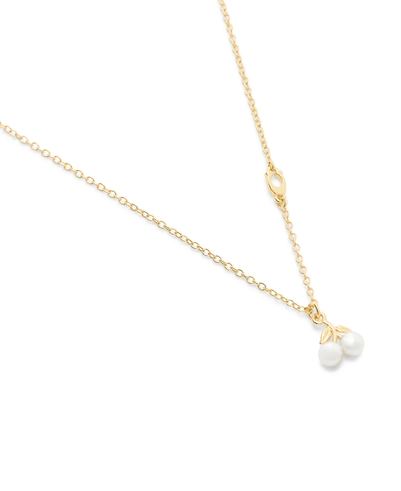 Coach Faux Mother of Pearl Signature Pearl Cherry Pendant Necklace