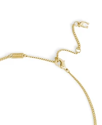 Coach Faux Stone Signature Tea Rose Strand Necklace