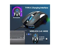 Risokeys 2.4G Wireless Rechargeable Gaming Mouse, 3 Adjustable Dpi (1000/1600/2400)