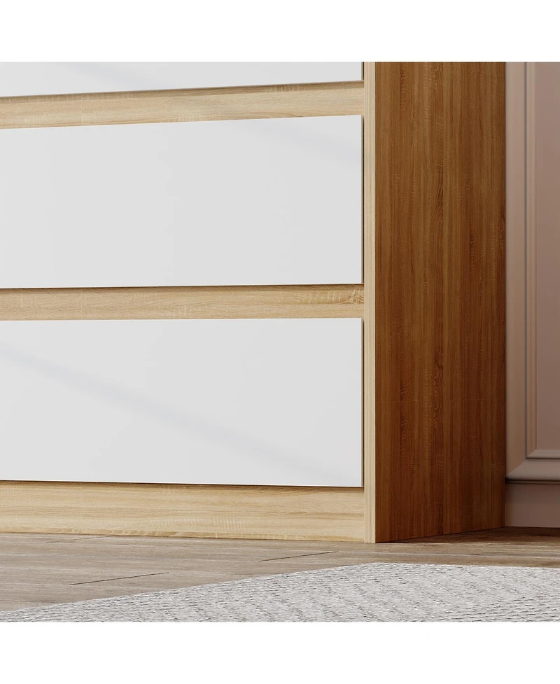 Homsee Rectangle Storage Cabinet, Sideboard, Dresser with 6 Drawers