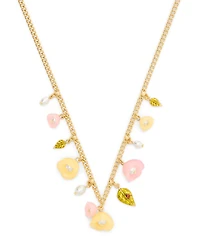 Coach Faux Stone Floral Statement Bib Necklace