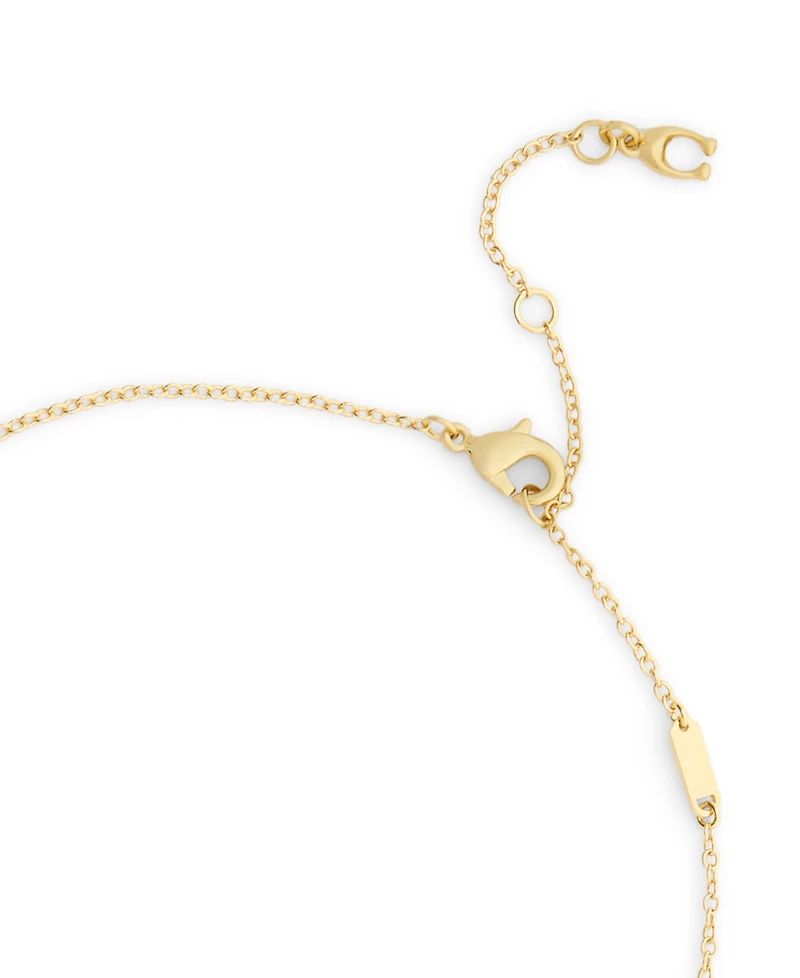 Coach Faux Stone Signature Ladybug Pendant Necklace