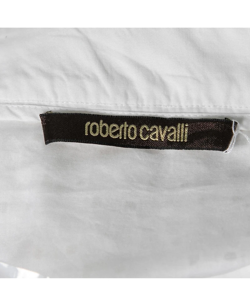 Pre-Owned Roberto Cavalli Women's White Broderie Anglaise Cotton Lace Paneled Mini Skirt