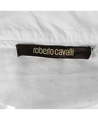 Pre-Owned Roberto Cavalli Women's White Broderie Anglaise Cotton Lace Paneled Mini Skirt