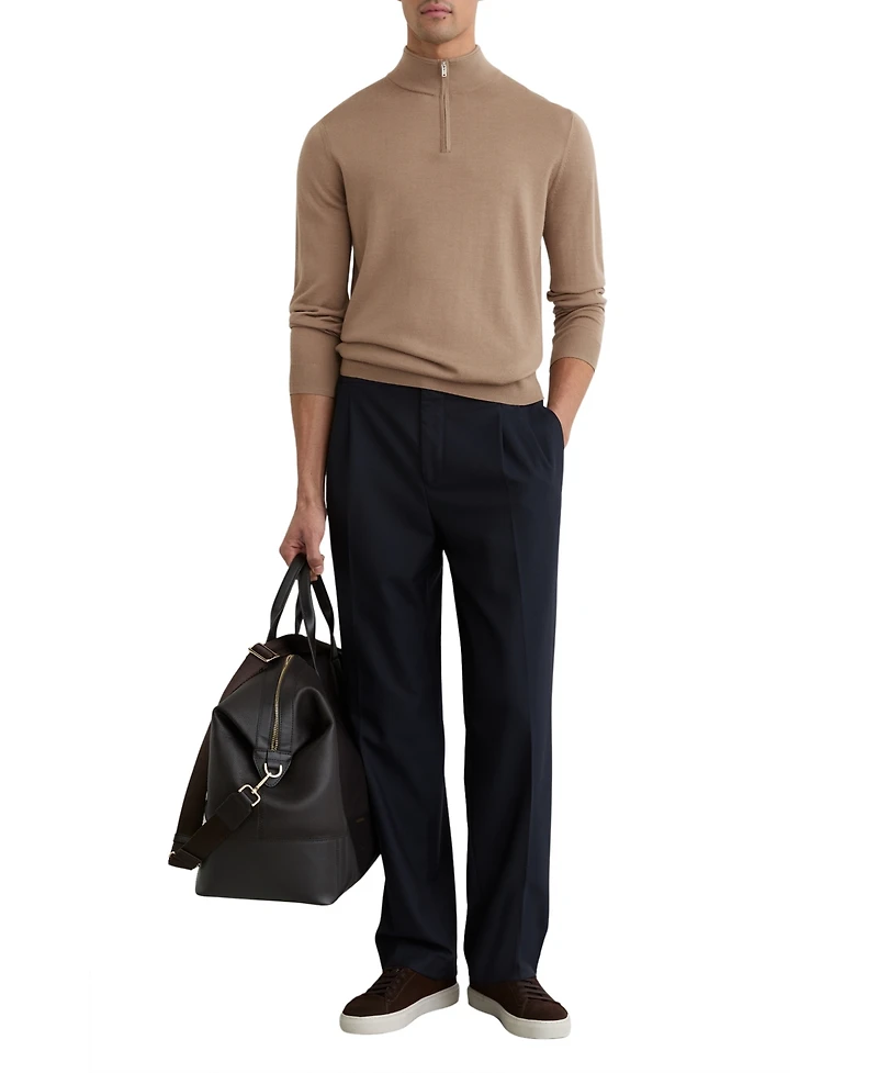 Reiss Men's Merino Wool Half-Zip Jumper