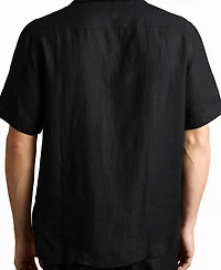 Reiss Men's Linen Cuban-Collar Shirt