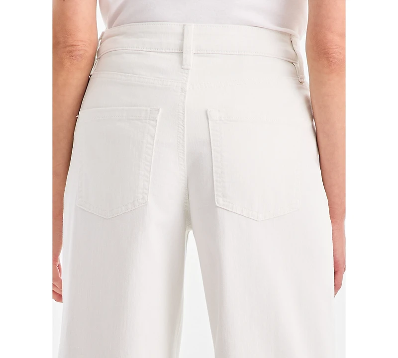 Style & Co Petite Wide-Leg Embroidered Scallop High-Rise Cropped Jeans, Macy's Exclusive