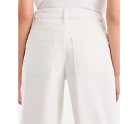 Style & Co Petite Wide-Leg Embroidered Scallop High-Rise Cropped Jeans, Macy's Exclusive