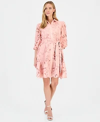 Anne Klein Women's Lace Scalloped-Hem Shirt Dress