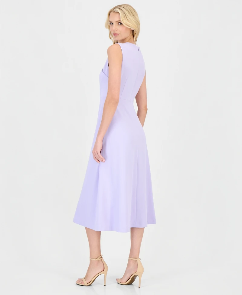 Anne Klein Women's Twist-Front A-Line Midi Dress