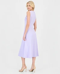 Anne Klein Women's Twist-Front A-Line Midi Dress