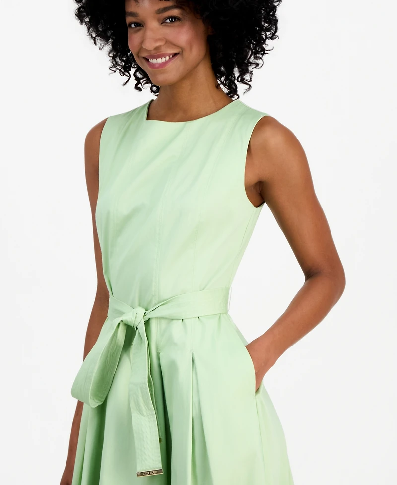 Anne Klein Women's Paneled-Bodice Belted Midi Dress