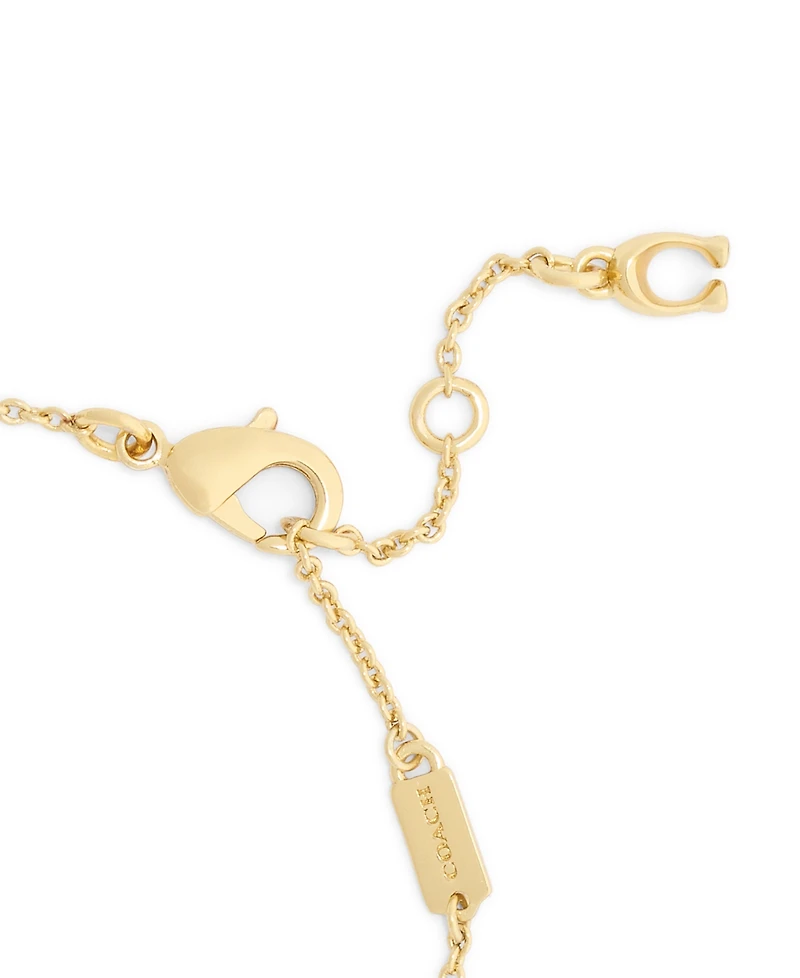 Coach Faux Stone Signature C Tea Rose Strand Bracelet