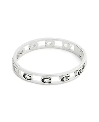Coach Black Signature C Enamel Openwork Bangle Bracelet