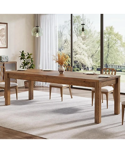 Tribesigns 78.7" Large Dining Table for 6 8 10, Solid Wood Rustic Kitchen Table, Modern Farmhouse Rectangular Dining Desk, Wood Brown