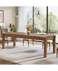 Tribesigns 78.7" Large Dining Table for 6 8 10, Solid Wood Rustic Kitchen Table, Modern Farmhouse Rectangular Dining Desk, Wood Brown