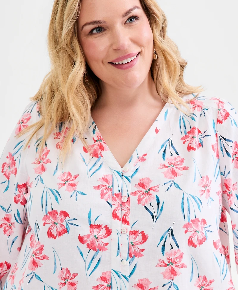 Style & Co Plus Printed Top, Macy's Exclusive