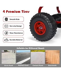Givimo 4 Wheel Pedal Powered Ride On Car with Adjustable Seat