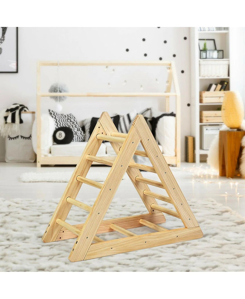 Skonyon kids Wooden Triangle Climber for Toddler Step Training