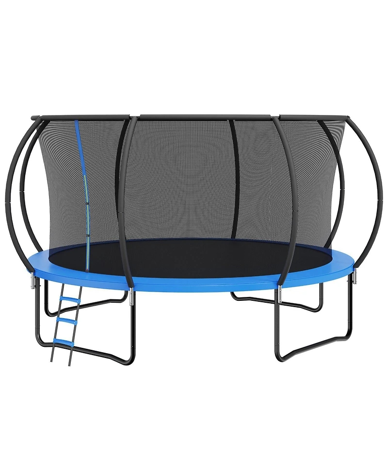 Sugift 14FT Heavy Duty Trampoline with Net Ladder and Curved Poles