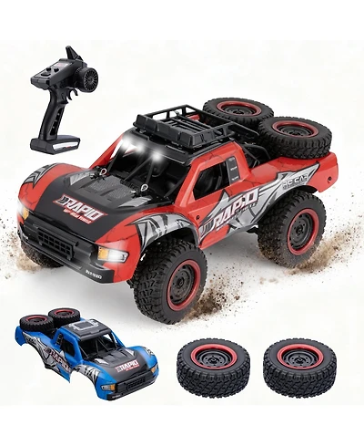 Sugift 1:14 High-Speed 4WD Rc Truck for Kids & Adults, 70km/h Off-Road Car with Dual Shells & Led Lights