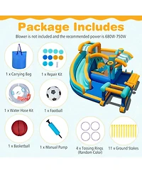 Skonyon Inflatable Water Slide Bounce House with Cannon and Games