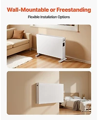 Convection Panel Heater 1500W Wall or Stand Mount with Remote 24H Timer