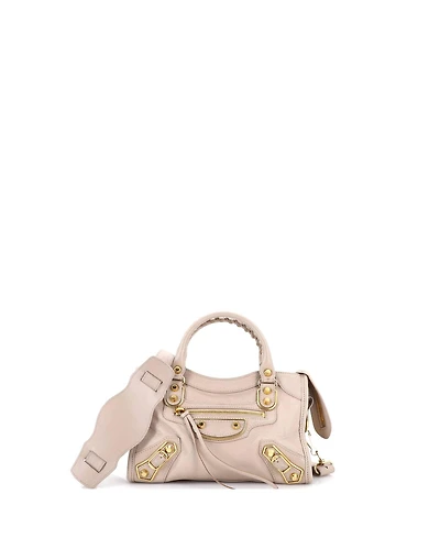 Pre-Owned Balenciaga Mini City Classic Metallic Edge Bag Leather