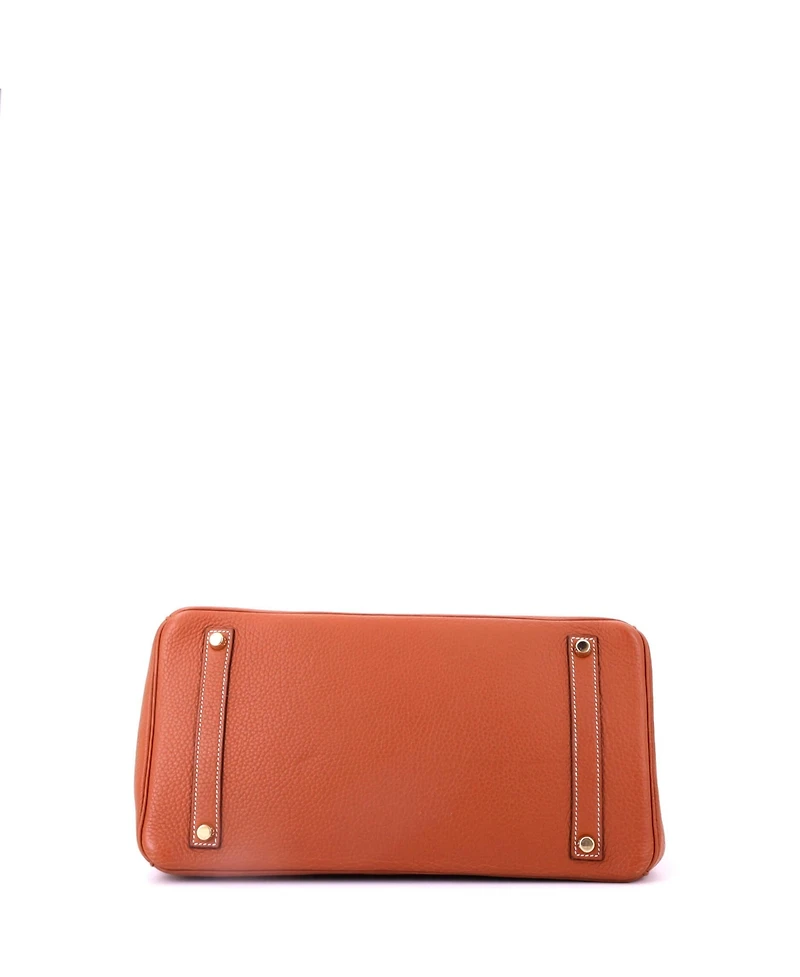 Pre-Owned HERMES Birkin 35 Handbag Brown Clemence with Gold Hardware