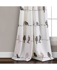 Lush Decor Rowley Birds Light Filtering Window Curtain Panels, Pair, 52" W x 108" L, Curtains for Bedroom - Farmhouse Curtains for Windows