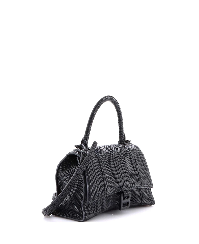 Pre-Owned Balenciaga Small Hourglass Top Handle Bag Embossed Leather