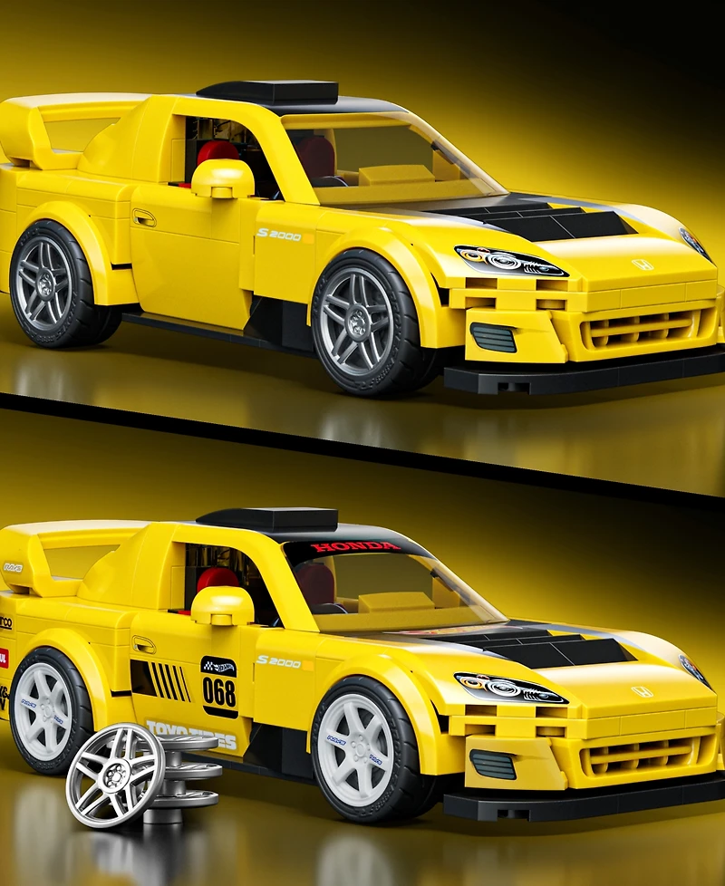 Mattel Brick Shop Hot Wheels 07 Honda S2000 Building Toy Kit, 257 Pieces