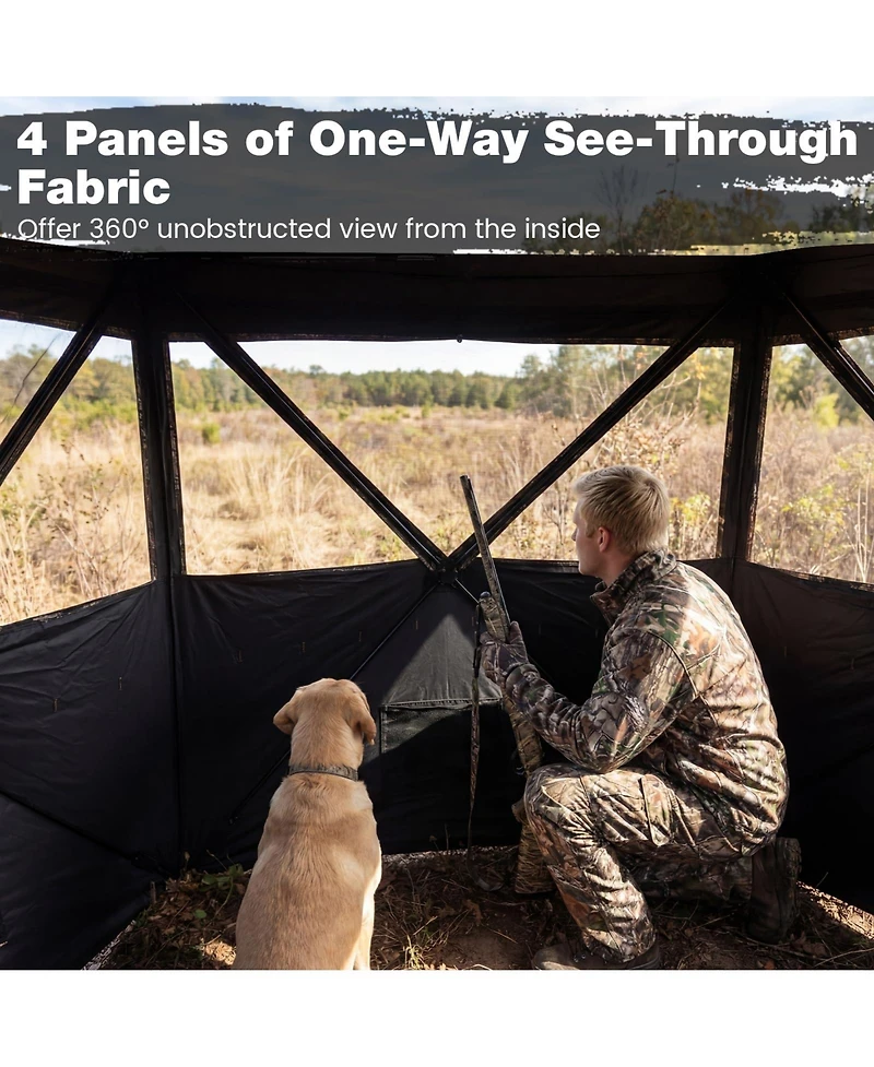 Mecale See-Through Pop-Up Hunting Blind Panel Waterfowl Blind for 1-3 People