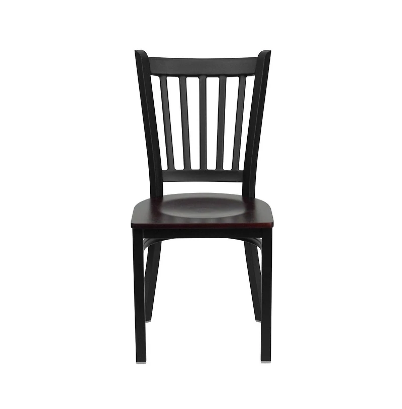 Emma+Oliver Vertical Back Metal Restaurant Dining Chair