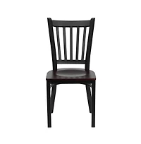 Emma+Oliver Vertical Back Metal Restaurant Dining Chair