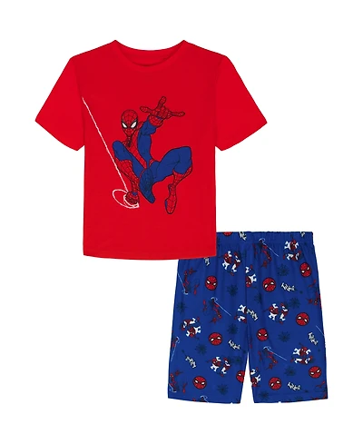 Spider-Man Boys' 4-10 T-Shirt and Shorts, 2-Piece Set