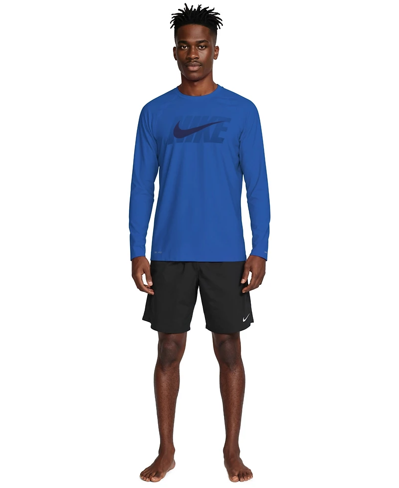 Nike Men's Long-Sleeve Crewneck Hydro Guard Swim Shirt