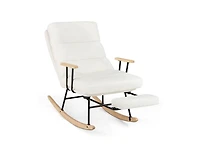 Slickblue Nursery Rocking Chair with Teddy Velvet Upholstery