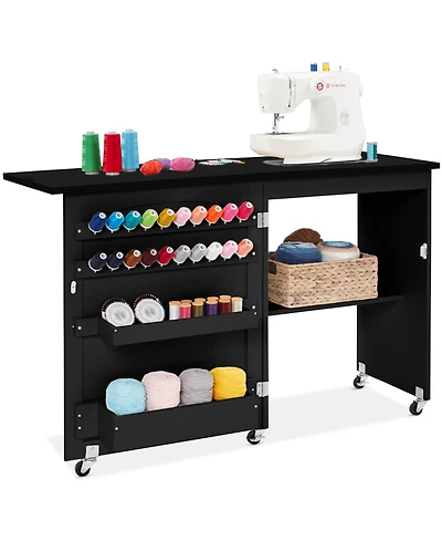 Best Choice Products Sewing Machine Table & Desk w/ Craft Storage and Trays