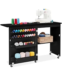 Best Choice Products Sewing Machine Table & Desk w/ Craft Storage and Trays