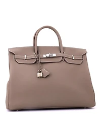 Pre-Owned HERMES Birkin 40 Handbag Grey Togo with Palladium Hardware