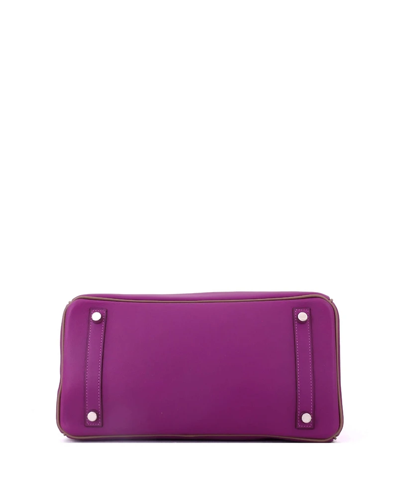 Pre-Owned HERMES Birkin 30 Handbag Bicolor Swift with Palladium Hardware