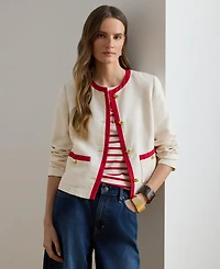 Lauren Ralph Women's Two-Tone Crewneck Twill Blazer