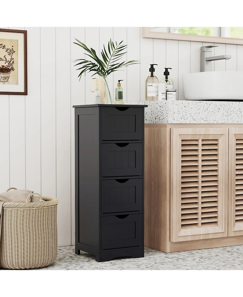 Volenca 4-Drawer Freestanding Floor Storage Cabinet with Anti-Tip Safety Kit